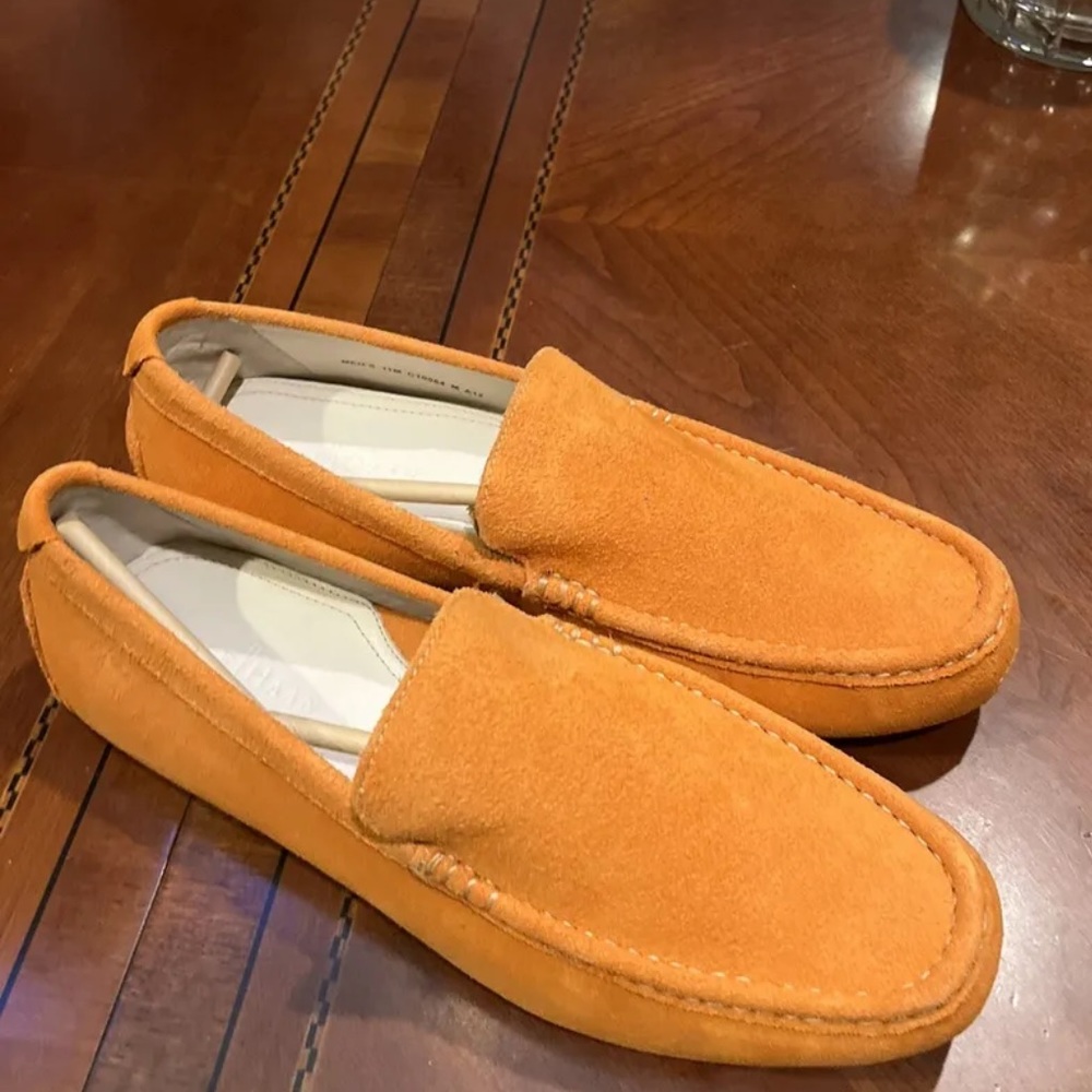 Cole Haan Suede Orange Loafers Mens Size 11 Brand New